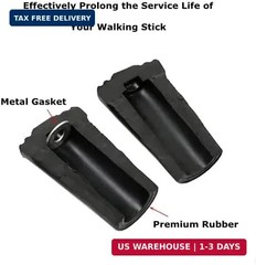 Walking Stick Tips Rubber 4pcs Trekking Pole Tips Replacement- Rubber Feet for H