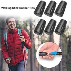 6X Reinforced Rubber Tip End Hammers Trekking Pole Hiking Walking Stick Cane
