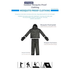 4 Pieces Adult Pest Control Mesh Suit Full Body Jacket Hood Gloves Pants