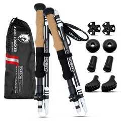 Hiking Poles Folding Carbon with Cork Handle I Nordic Walking Poles Ladies I Lei…