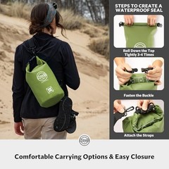 5/10/25/30/40/5Waterproof Dry Bag- Roll-Top Backpack w/Phone Case- 5L 5l Green