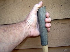 cured/economy HICKORY HIKING trekking/walking stick w/bark handle~strong/sturdy