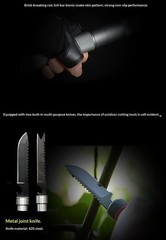55in Hiking Tactical Stick Walking Staff – Outdoor Multitool Gear Trekking Pole