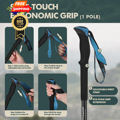 GPTCAMP Hiking Stick,1PC Trekking Pole Collapsible 17.32″, Blue(1 Pole)