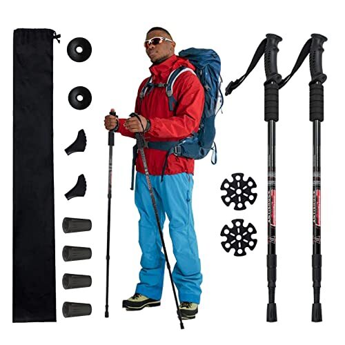 Trekking Poles Shock Absorbing Adjustable Hiking or Walking Sticks for Hiking…