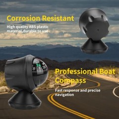 Dash Car Compass Precisely Auto Adjustable Boat Compass for Car Marine Boat Ship