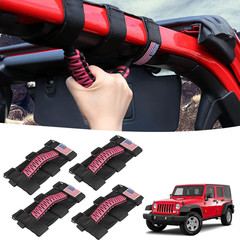 4 Pack Grab Handles Roll Bar Paracord Handgrip Handles with America Flag Pattern