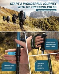 Trekking Hiking Pole Aluminum/Fiberglass/Bamboo Quick adjustable Lock 1 pair