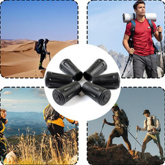 6-Pack Heavy Duty Walking Stick Tips – Reinforced Rubber Ferrules for Trekking