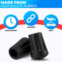 6 Pcs Hiking Pole Tips Hiking Accessories – Cane Rubber Tips Replacement Hiking