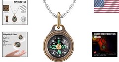 High-Sensitivity Glow-in-the-Dark Titanium Pocket Compass – Ideal Outdoor Gift