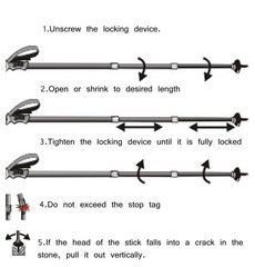 Hiking Stick 110 Cm 4 Section Aluminum Alloy Walking Trekking Poles