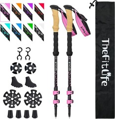 Carbon Fiber Trekking Poles – Collapsible & Telescopic Walking Sticks W/ Natural