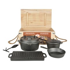 Esschert design German oven, set 7 pieces, black, 28.9x28x15.8 cm, FF240