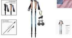 Ultralight Trekking Poles 5.6oz 3-Section Collapsible Aluminum Adjustable Hiking