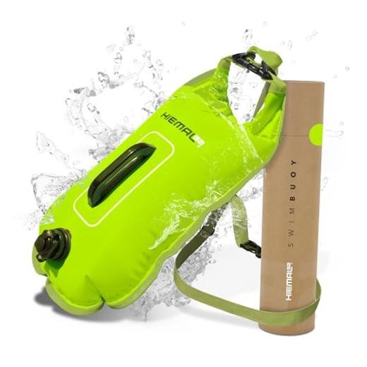 Swim Buoy for Open Water with Dry Bag 15L – Fully Waterproof Swim Chartreuse