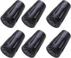 6-Pack Trekking Pole Rubber Feet Tips – Standard Fit 11mm Protection & Stability