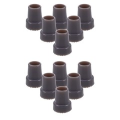 12Pcs Reusable Rubber Walking Cane Tips Anti Slip Grey Crutch Tip Replacement
