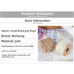 Jute Rope Twine Natural Jute Material Woven Tape Style Generous Length Options