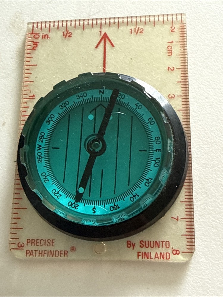 Vtg Portable Compass Scale Ruler For Camping By Suunto Finland (U)