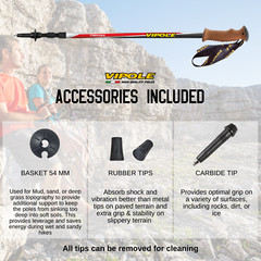 Vipole Trekker Cork Hiking Poles with Twistlock Technology and Adjustable Shafts