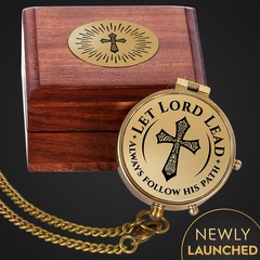 Engraved Brass Pocket Compass Gift – Psalm 32:8, First Communion Gifts, Bapti…