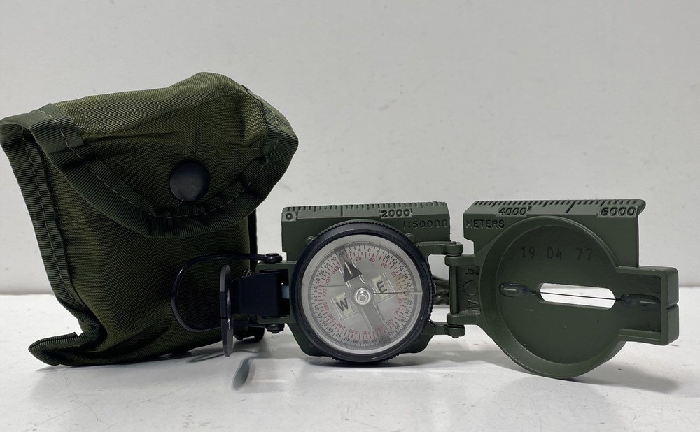 Cammenga Model 3H Military Lensatic Compass USGI Tritium OD Green With Pouch