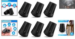 Park Ridge Outfitters 6-Pack Hiking Pole Tips – Durable Rubber & Metal