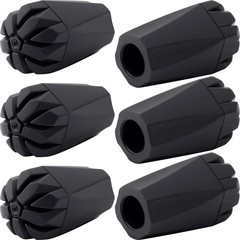 YALOJE 6PCS Walking Stick Tips, Shock Absorption Trekking Pole Black,6pcs