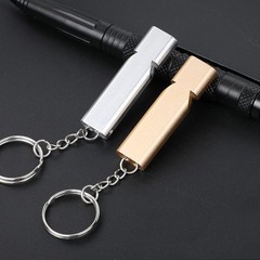 Outdoor Survival Whistle Aluminum Alloy Metal Double-hole High-frequency Tweeter