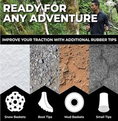 Cascade Mountain Tech Lightweight Aircraft-Grade Aluminum Trekking Poles Pair