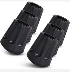 TrailBuddy Walking Stick Tips – Pack of 6 Replacement Rubber Cane Tips Fit Most