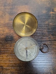 Antique Brass  Pocket Compass  Made in France