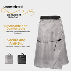 Waterproof Rain Skirt Breathable Semi-Open Design for Hiking Camping Travel