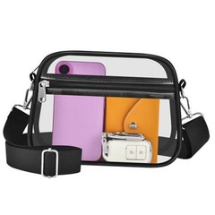 Clear Bag for Stadium Events Clear Purse Stadium Bag Satchel Small Black Clear