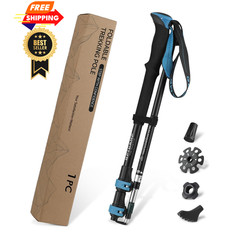 GPTCAMP Hiking Stick,1PC Trekking Pole Collapsible 17.32″, Blue(1 Pole)