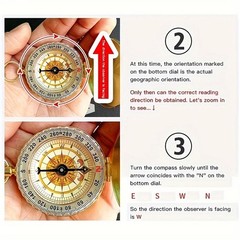 Waterproof Luminous Outdoor Compass Brass Pocket Size Fits Camping & Hiking US