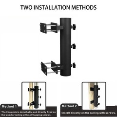 Balcony For Umbrella Clamp Heavy Duty Steel Mount Fits Poles 23mm 38mm Diameter