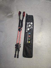 High Stream Gear Kids Trekking Poles Walking Sticks Telescopic Red Aluminum