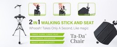 STEP2GOLD | Ta-Da Chair | Trekking Hiking Pole | Brown | 34.6” | 13880NH