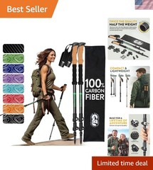 Lightweight Collapsible Trekking Poles with Cork Grips – Extendable 24-55 inches