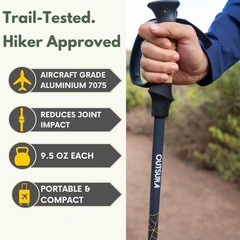 Aluminium Trekking Poles for Hiking w/Cork Grip & Quick Lock – Lightweight Co…