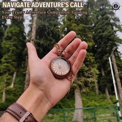 Brass Compass with Wooden Box Graduation Gifts Pirate Accessory Travel Decor