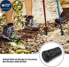 10 Pack Trekking Pole Tips, Hiking Sticks Tips Protectors Fits Most black