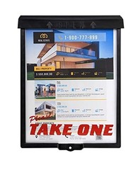 Outdoor Real Estate Brochure Box with Snap Shut Lid, Take One Pack of 1 Black