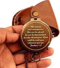 Be Strong and Courageous Engraved Compass, Confirmation Gift Ideas, Baptism Gift