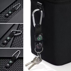 3PCS Mini Compass Keychain Survival Portable Hiking Carabiner Ring Camping
