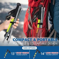 Pair of 2 Trekking Poles Walking Hiking Sticks Anti-shock Adjustable Alpenstock