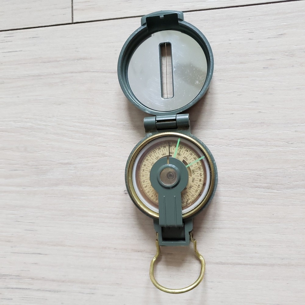 Lensatic Engineer Compass Small Green Vintage Japan Navigation Tool