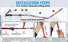 Collapsible Trekking Poles Folding Hiking Poles, Adjustable Height, Lightweight